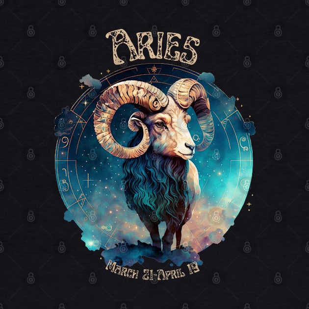 Retro Aries Zodiac Sign by Curio Pop Relics